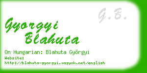 gyorgyi blahuta business card